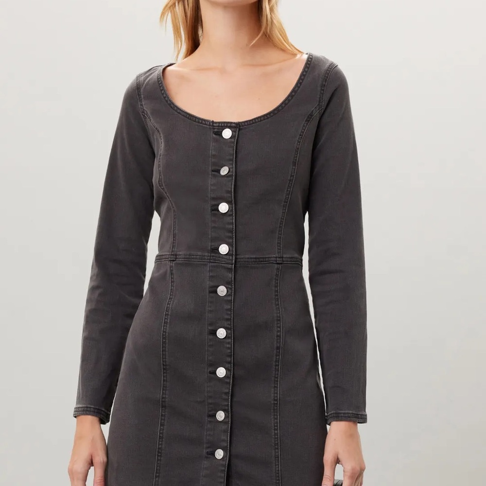 Levi's Charcoal Long Sleeve Button Dress